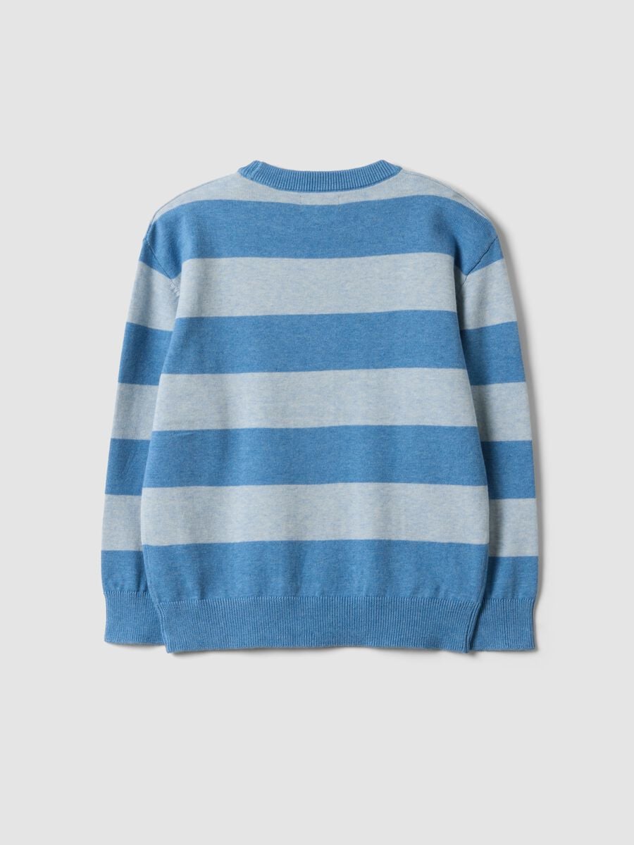 Multicolour pure cotton striped oversized fit top for boys_1