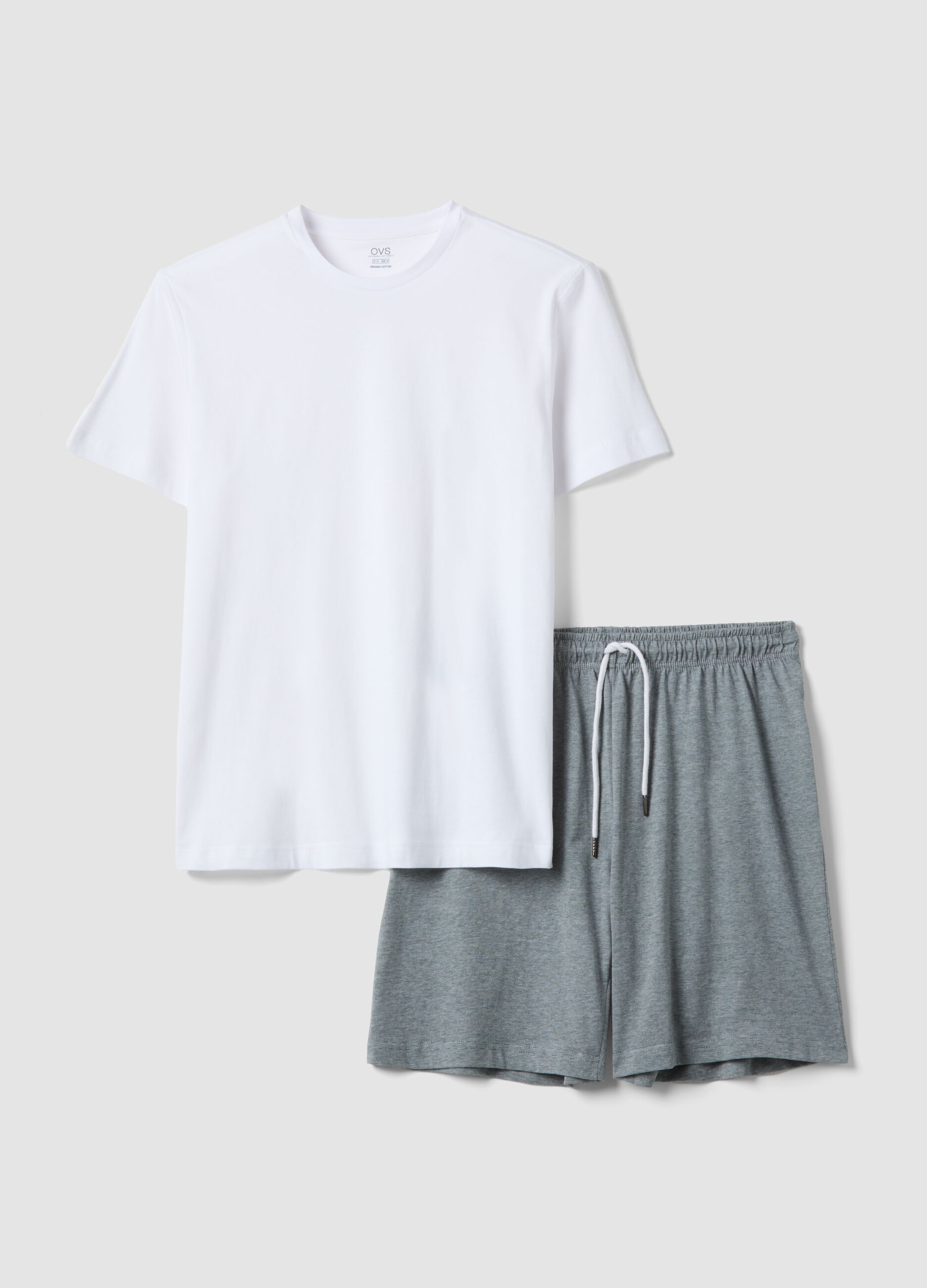 Kurzer Pyjama aus mehrfarbigem Bio-Baumwolle im Regular Fit