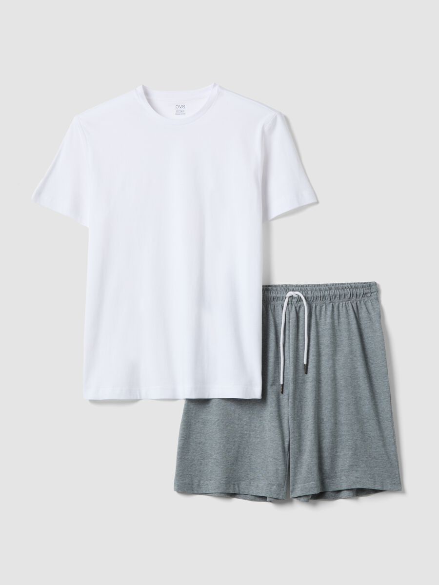 Kurzer Pyjama aus mehrfarbigem Bio-Baumwolle im Regular Fit_0