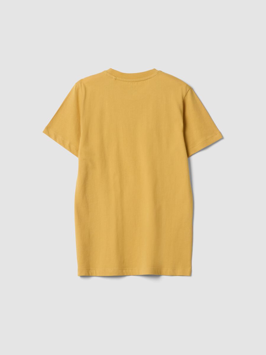 Yellow pure cotton short-sleeve T-shirt_1
