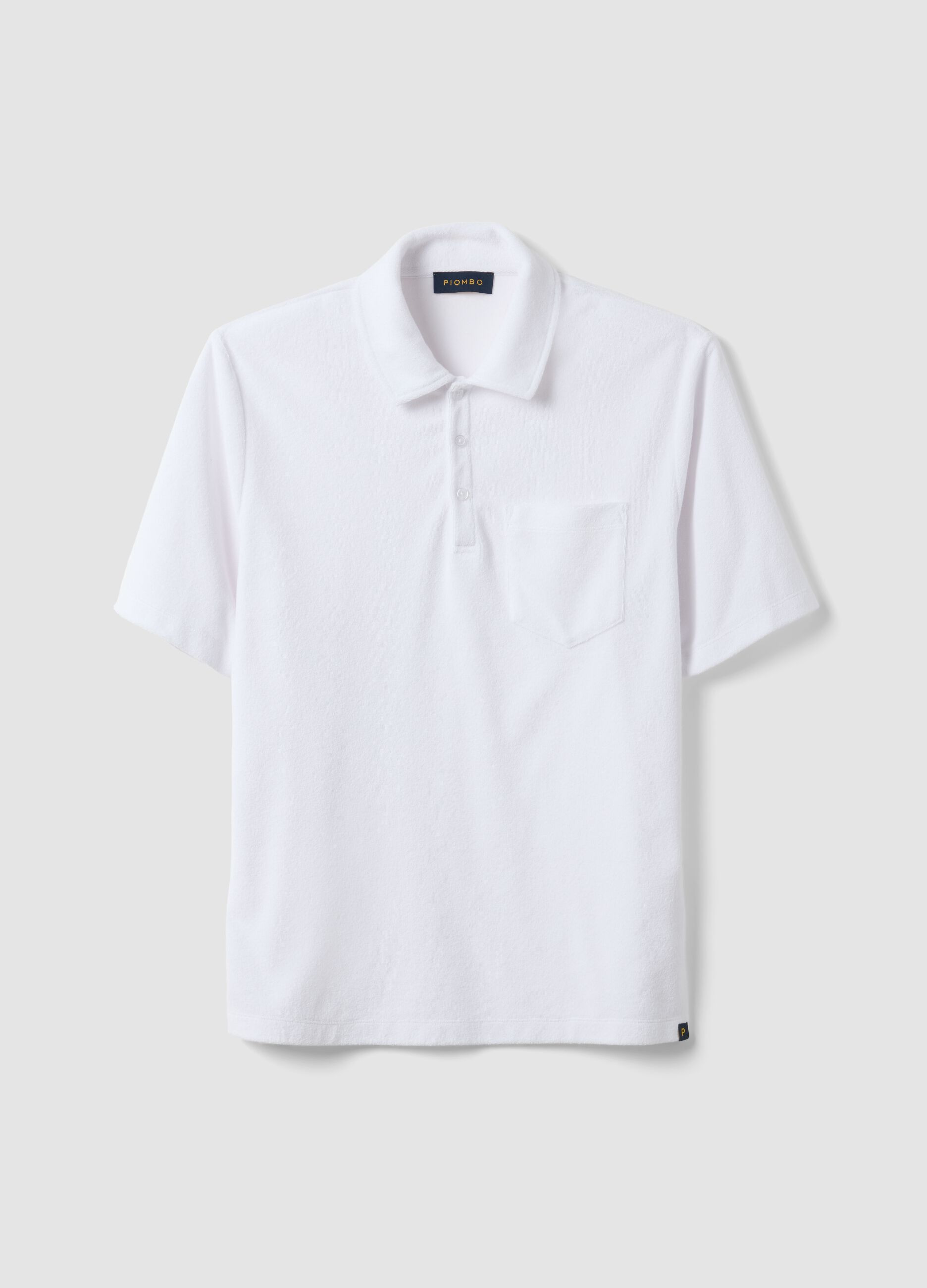 White cotton-blend polo shirt
