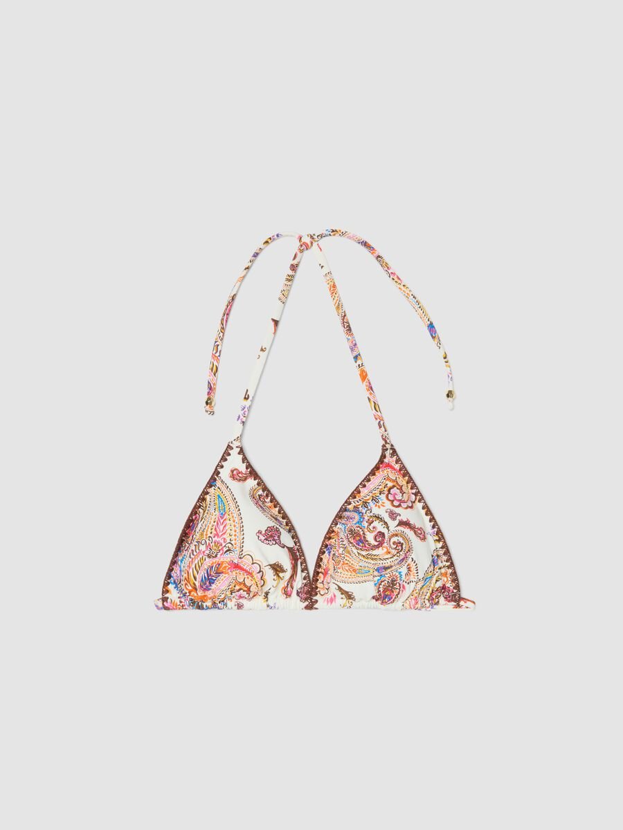 Multicolour paisley stretch-fabric bikini top_4