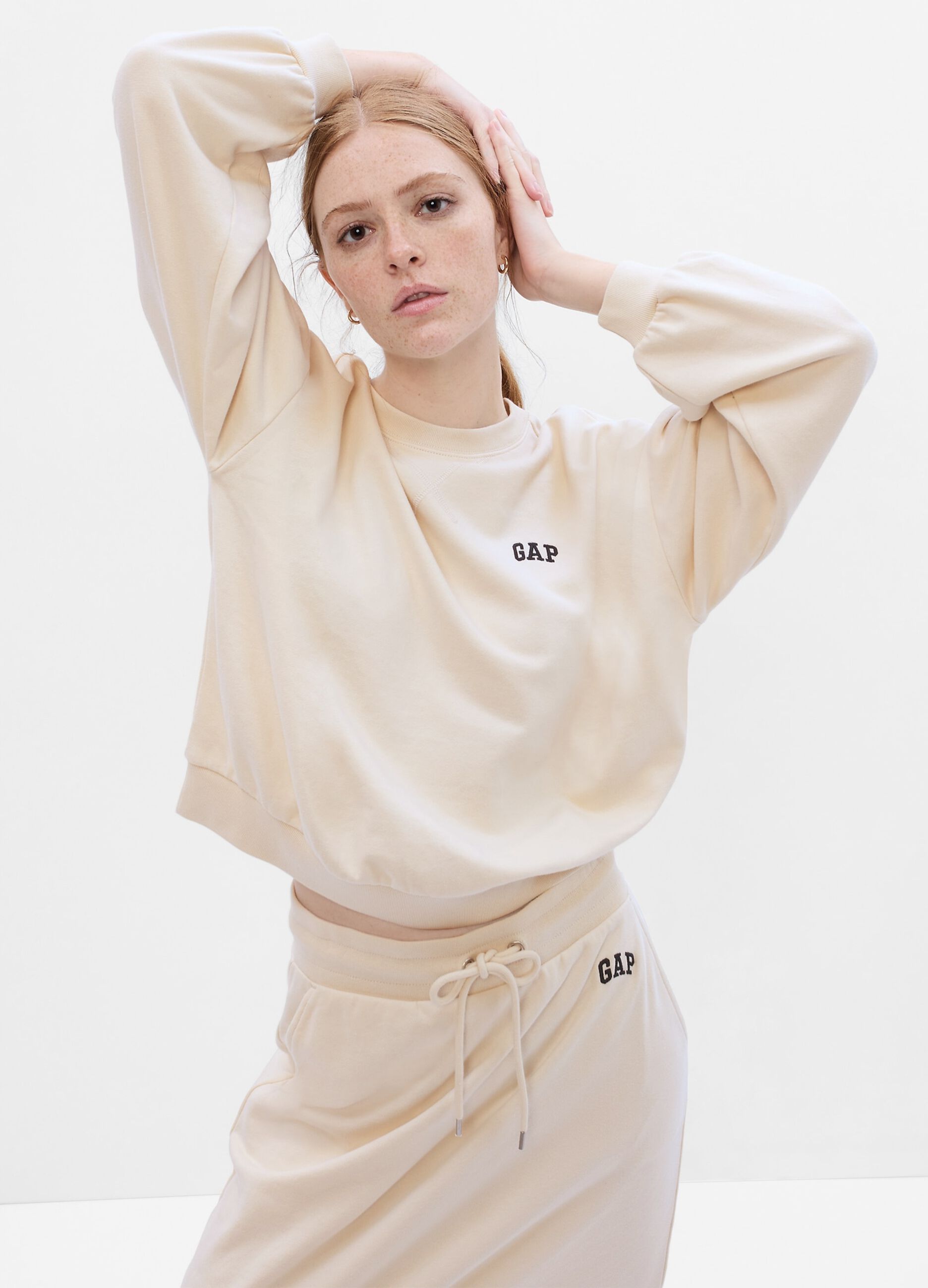 Boxy sweatshirt with embroidered logo