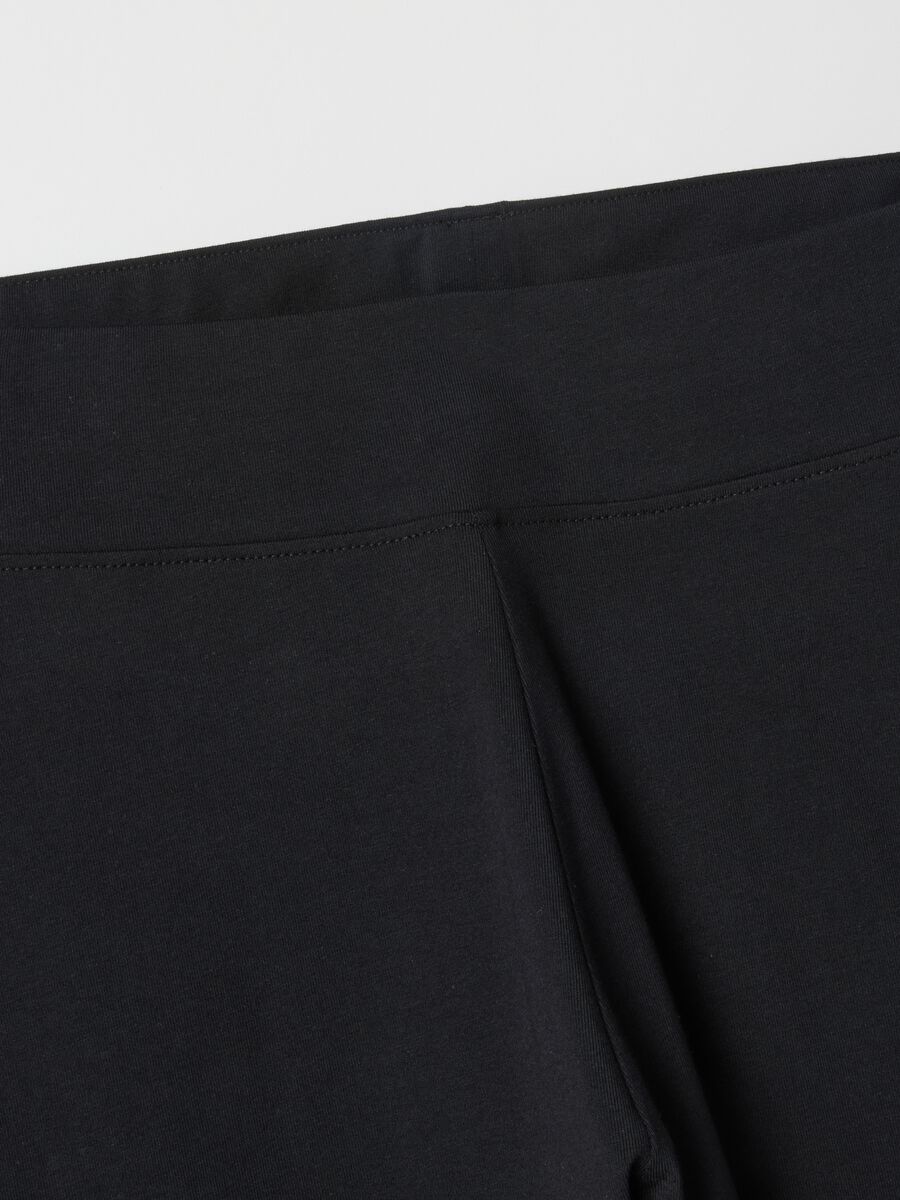 Black Stretch Cotton Slim Fit Leggings_5