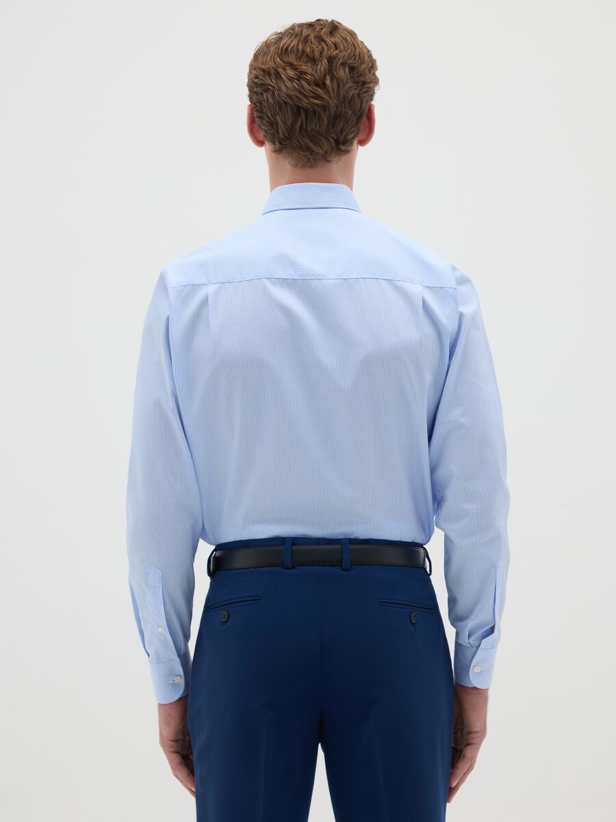 Men's pure cotton easy iron blue shirt_3