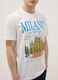 Wei&szlig;es T-Shirt aus reiner Baumwolle mit Print, Regular Fit_2