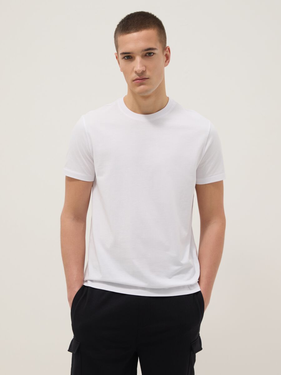 White pure cotton short-sleeve T-shirt_1