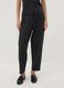 Schwarze Joggerhose aus Milano-Strick in elastischer Viskose, Barrel Fit_1
