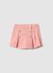 Pink pure cotton regular fit skirt with buttons for girls_0