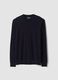 Blue cotton and cashmere blend crew-neck jumper_0