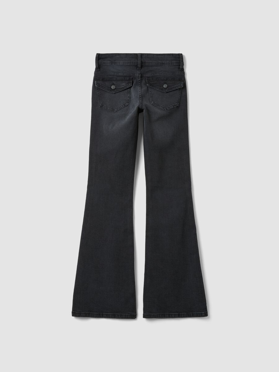 Black stretch-cotton flare jeans_6