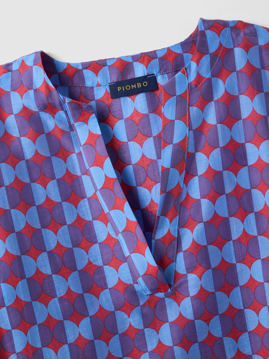 Multicolour Lyocell blend shirt, regular fit, deep V_5