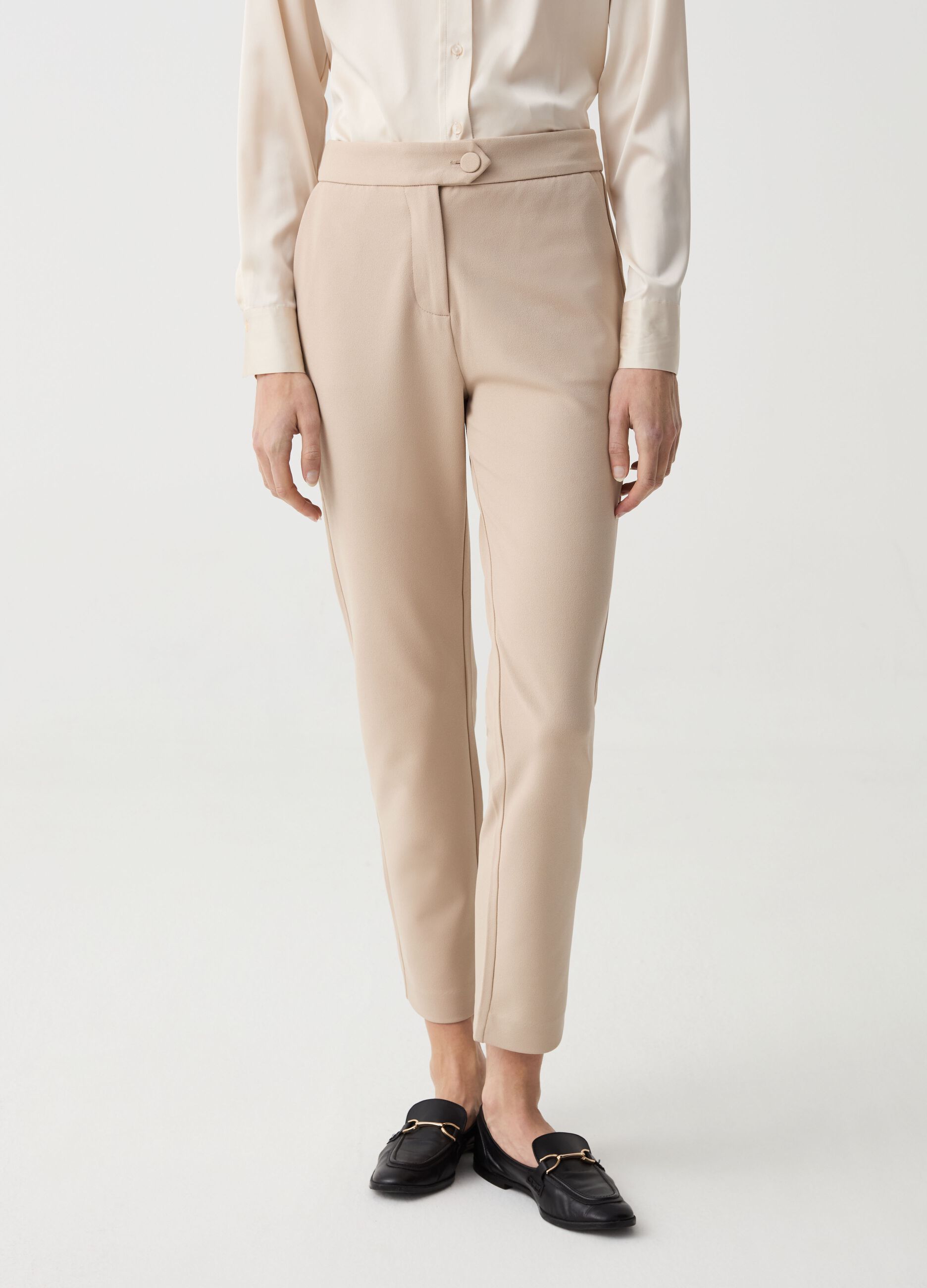 Cropped cigarette trousers
