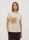 T-shirt beige in puro cotone con girocollo e stampa floreale regular fit_2
