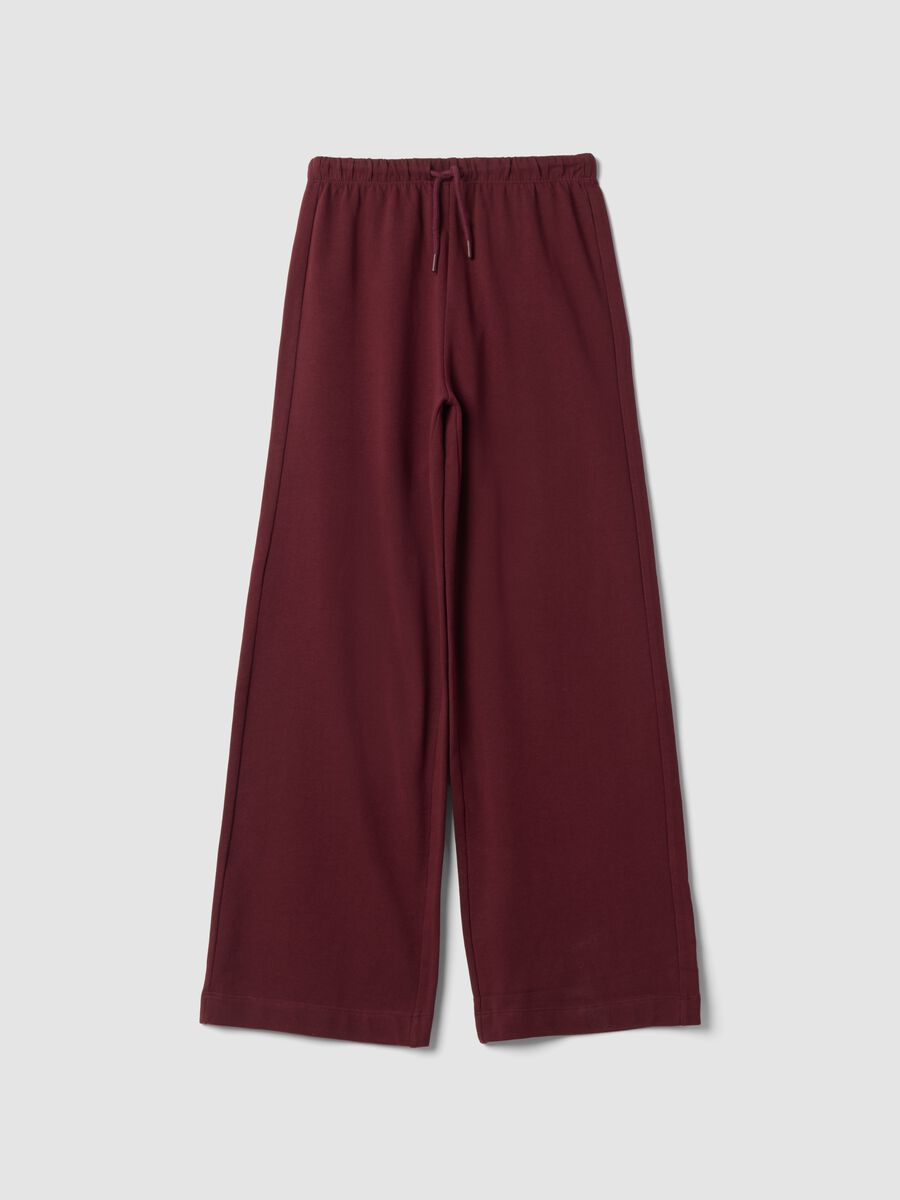 Pantaloni culotte viola in puro cotone_0