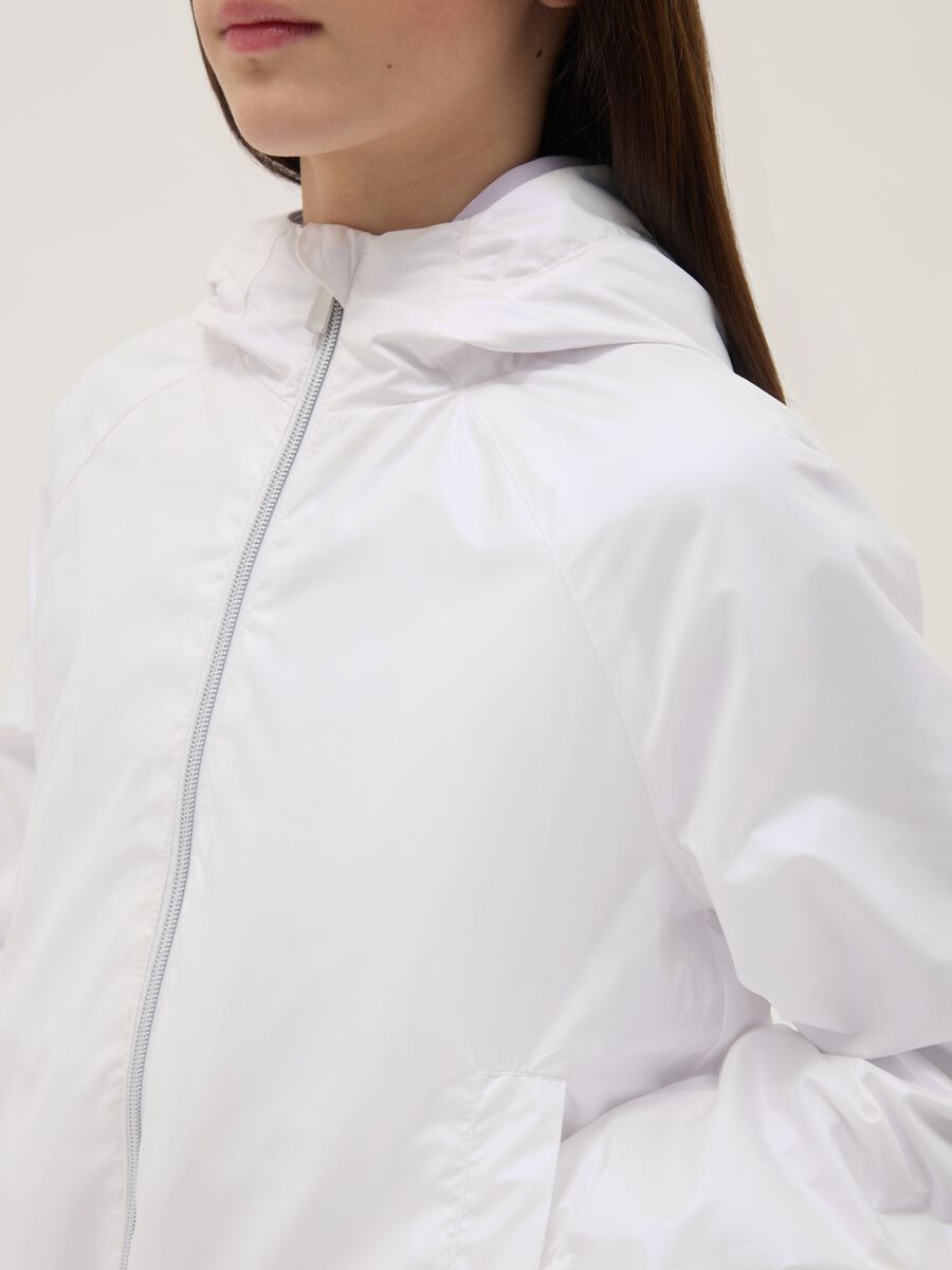 Chaqueta Blanca con Capucha Regular Fit para Ni&ntilde;as_2