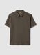 Brown regular fit stretch cotton polo_4