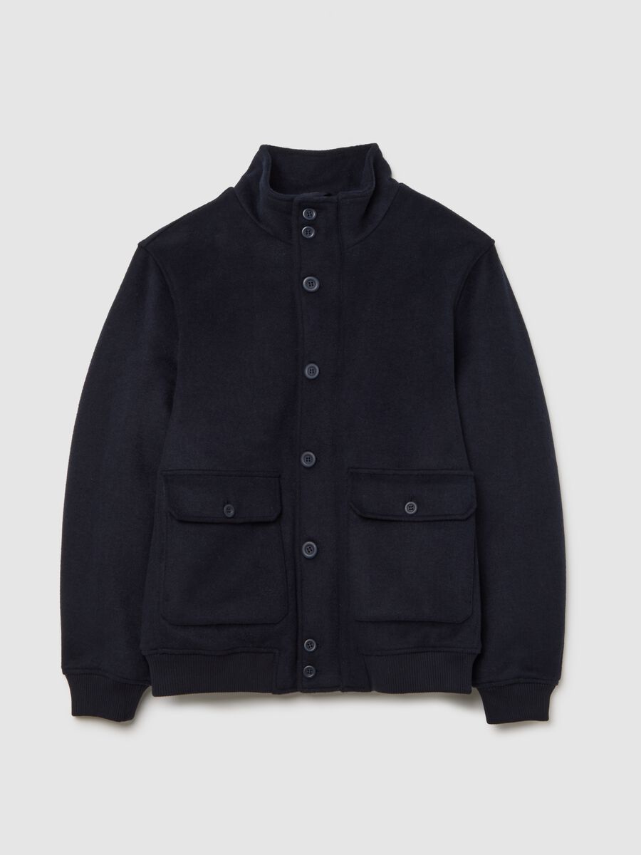 Blue padded jacket in regular fit with zip and buttons_5