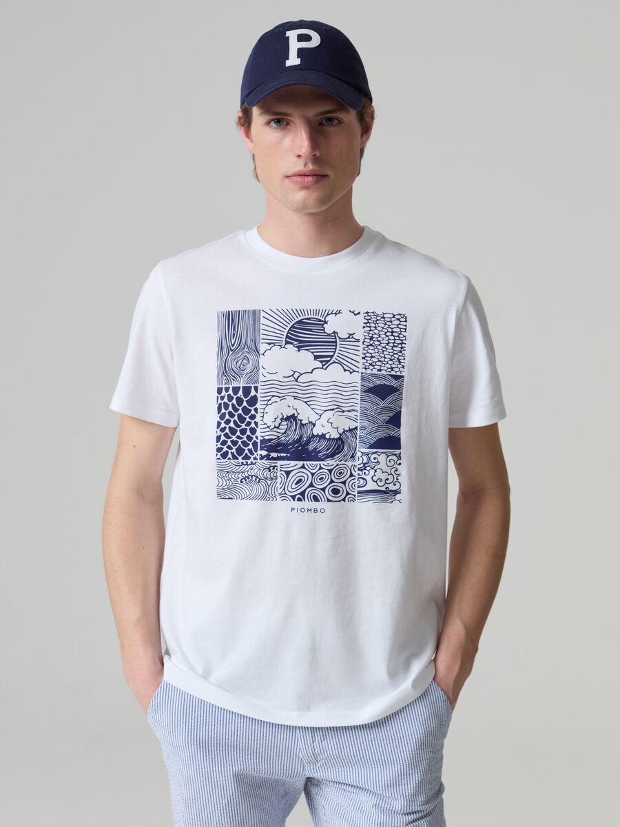 Cotton T-shirt with graphic print_0