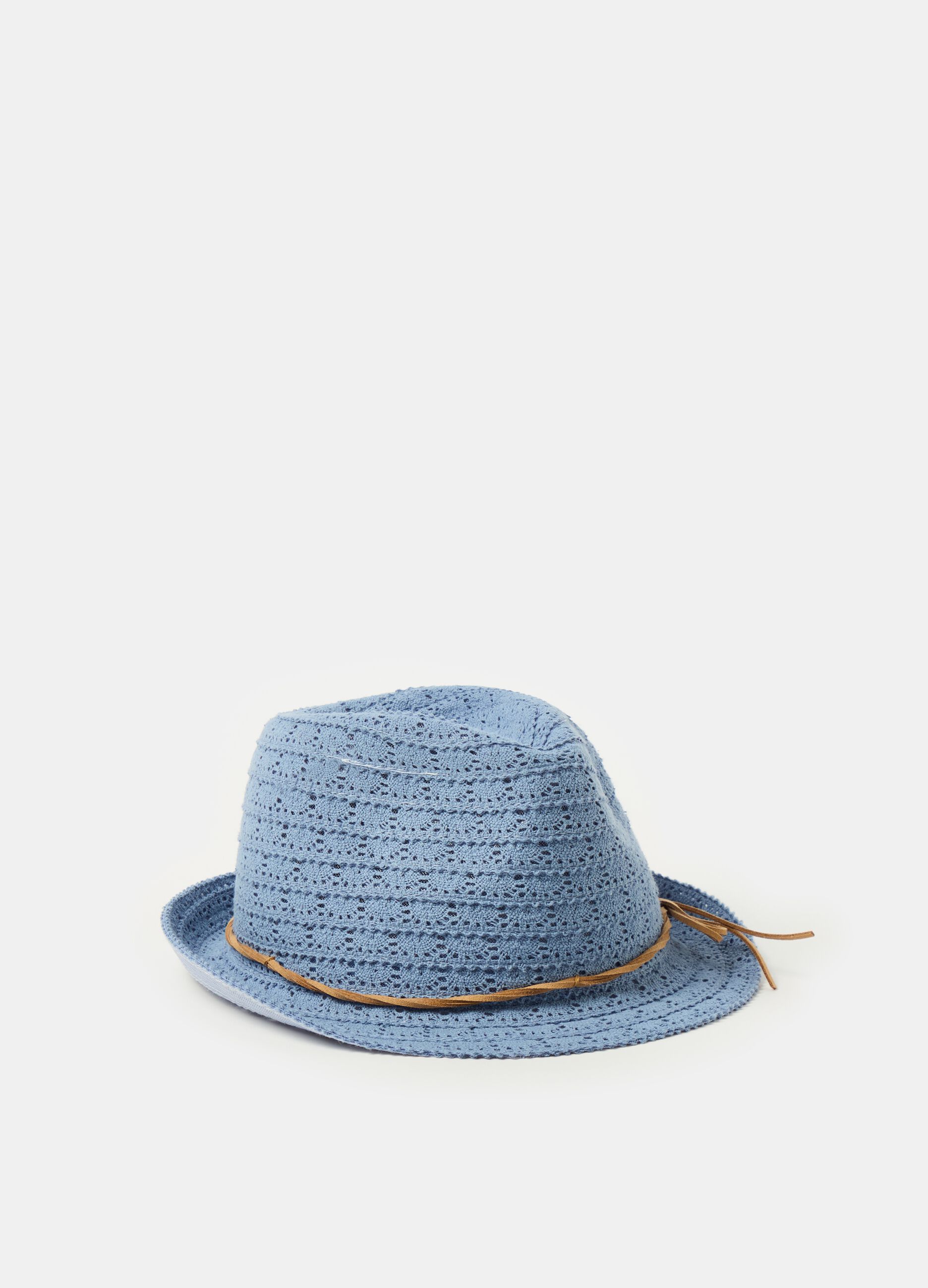 Trilby hat with openwork design