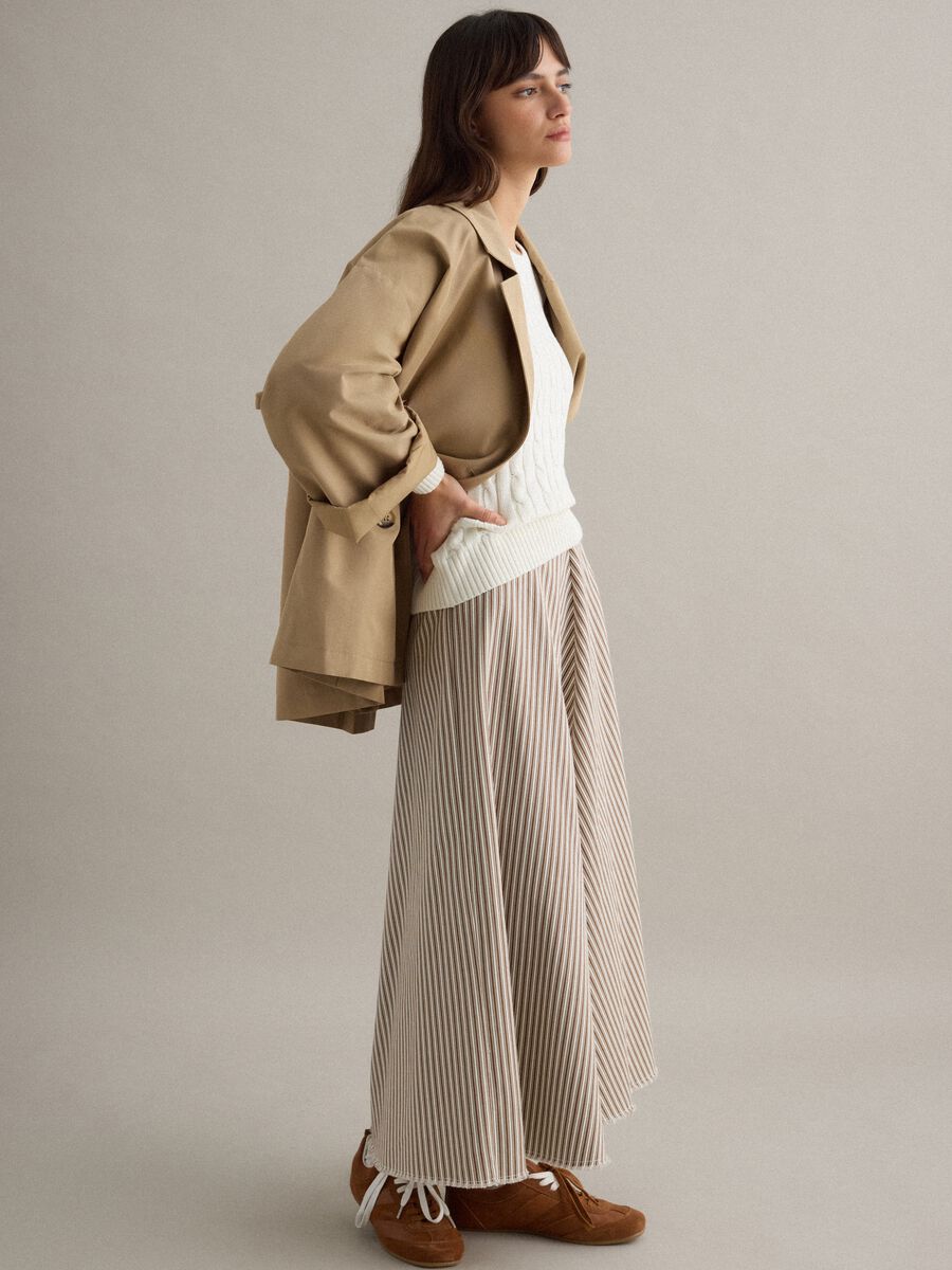 Oversized beige cotton blend trench coat_1