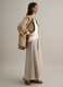 Oversized beige cotton blend trench coat_0