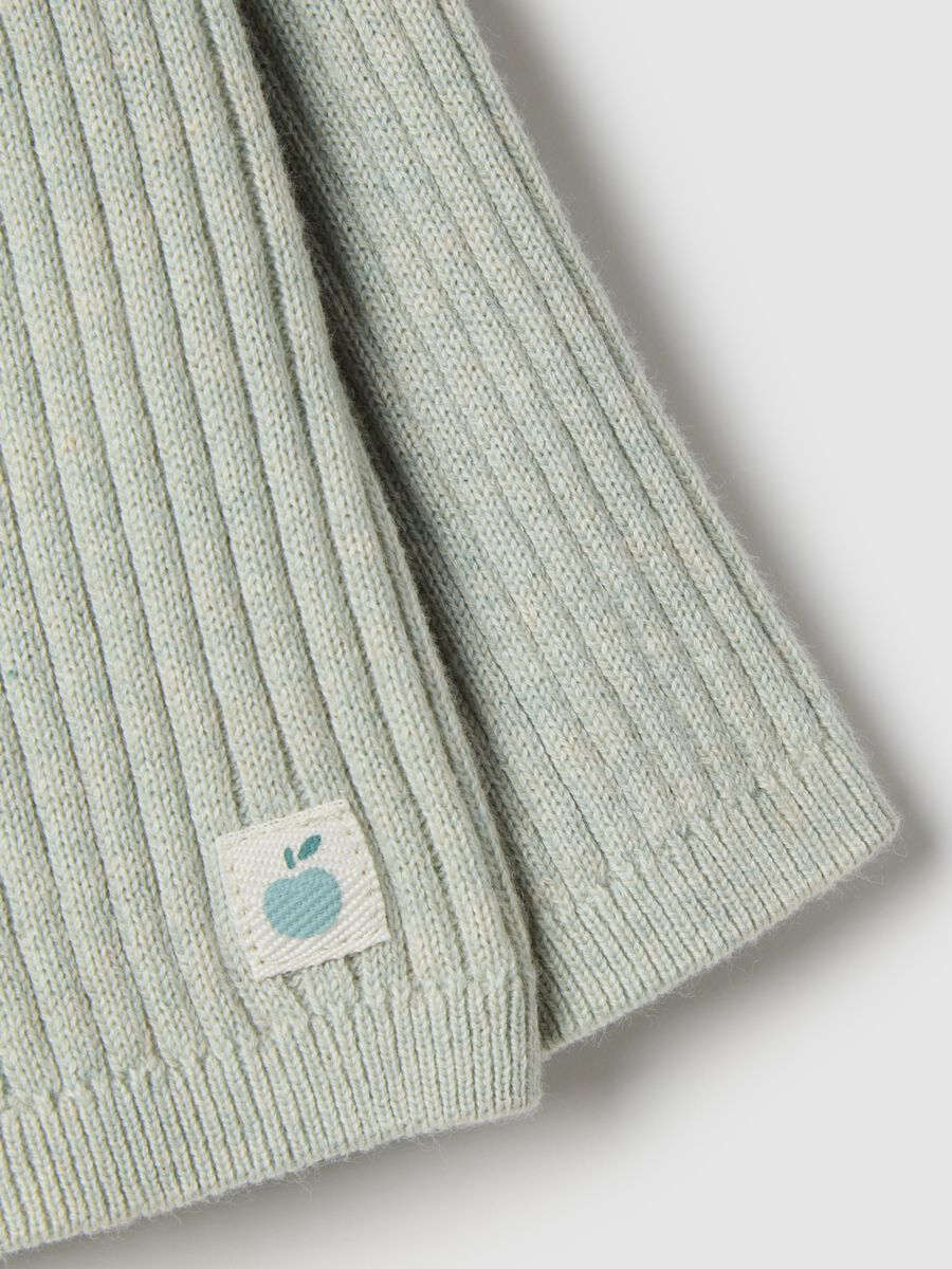 Green pure cotton ribbed baby cardigan regular fit with buttons_2