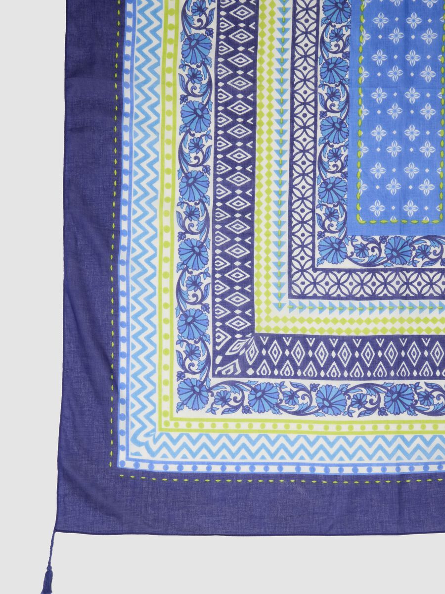 Blue pure cotton printed sarong_2
