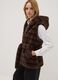 Gilet lungo marrone con cintura_0