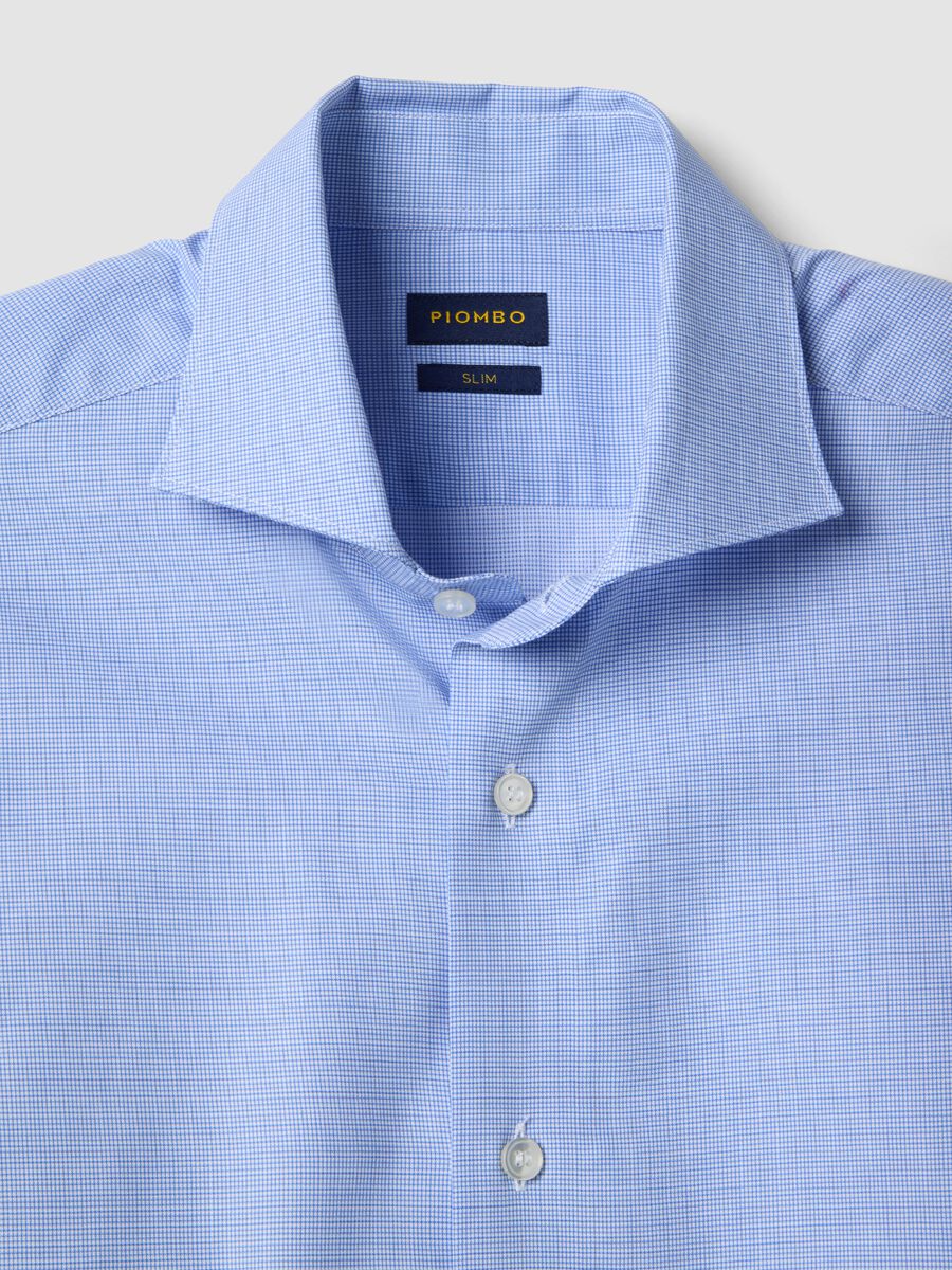 Blue Slim Fit Pure Cotton Shirt_1