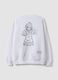 White cotton-blend sweatshirt with Dan Dan back print_2