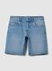 Men&rsquo;s slim-fit light blue denim Bermuda shorts_4