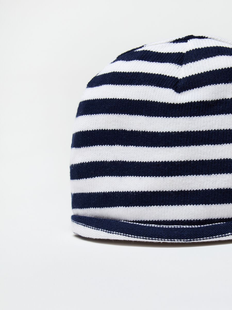 Striped organic cotton knit hat_1