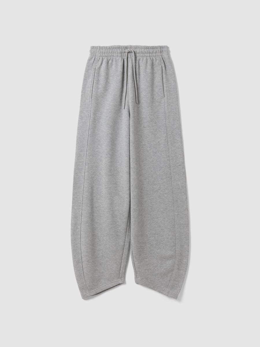 Grey barrel-fit cotton-blend joggers_0