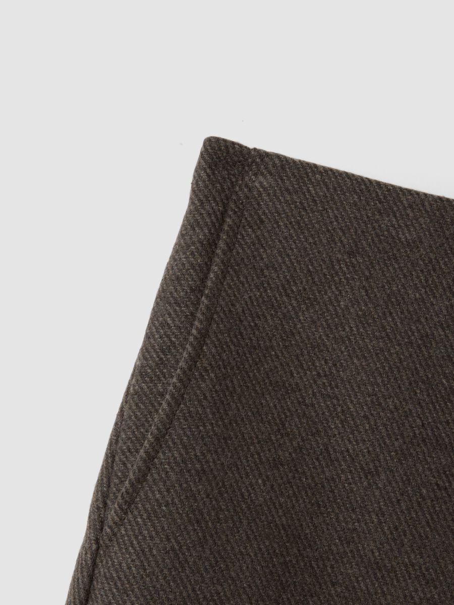 Brown wool and viscose-blend skirt_1