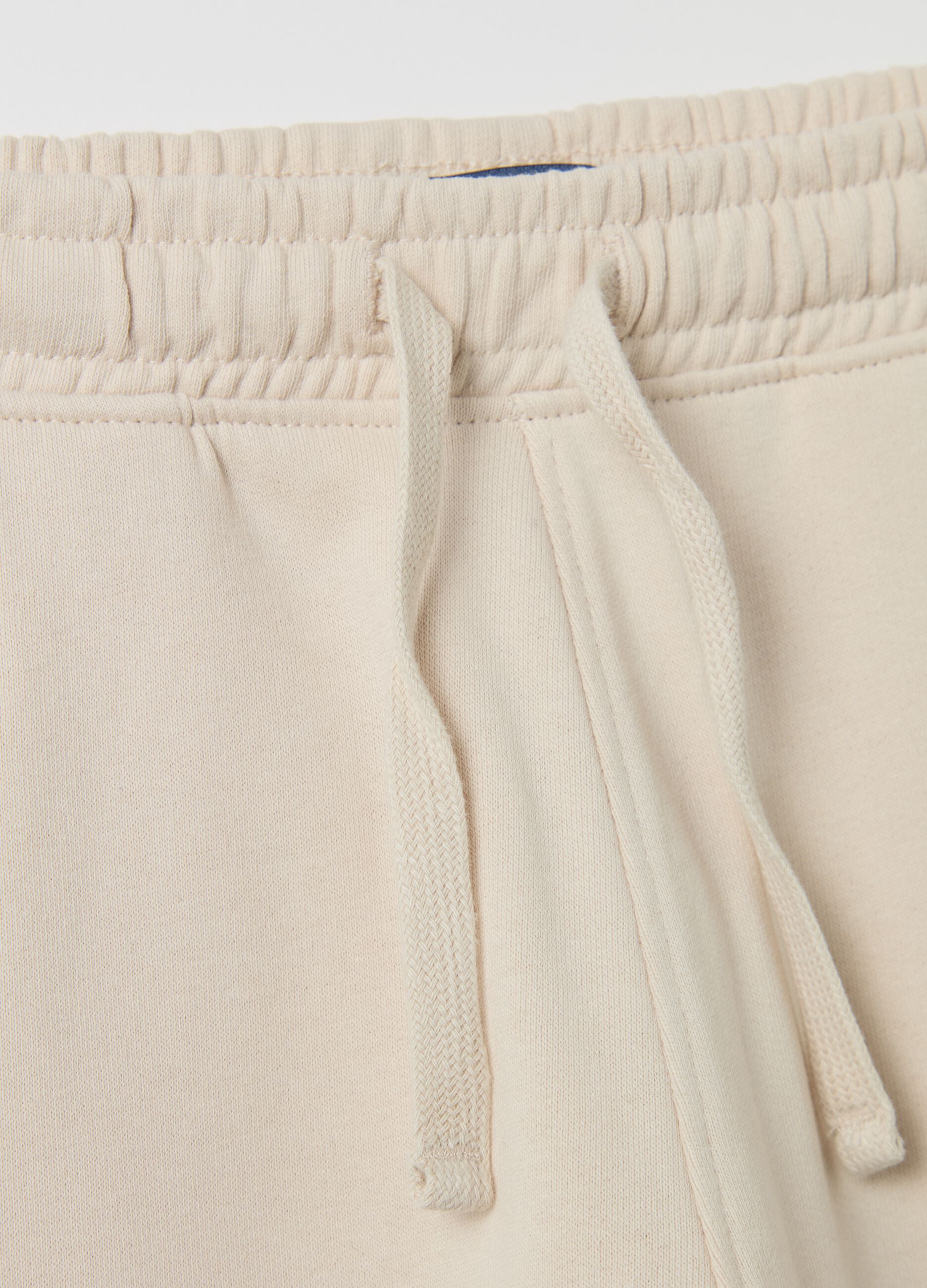 Cotton joggers with drawstring and print