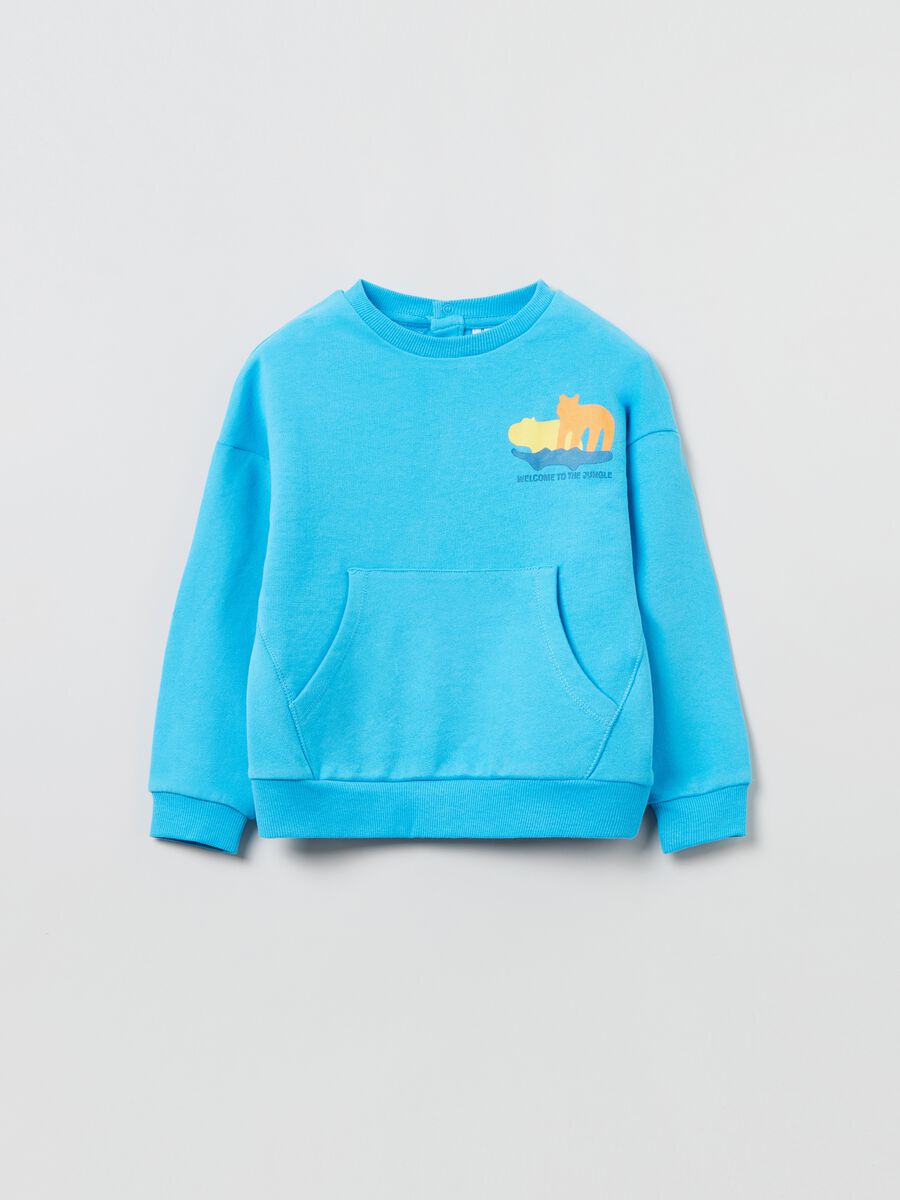 Cotton sweatshirt with animal print_0