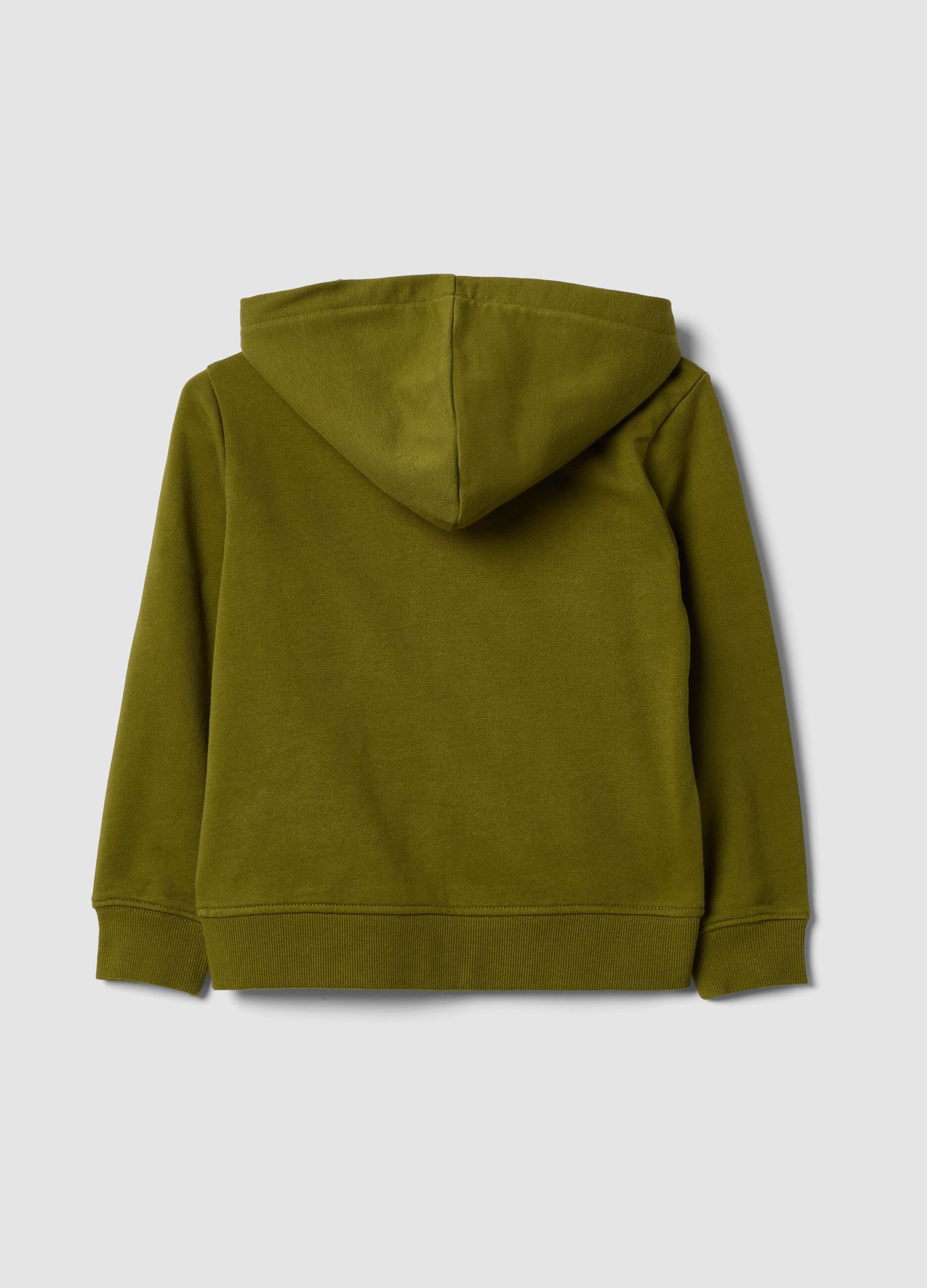 Sudadera verde con capucha de algod&oacute;n org&aacute;nico puro para ni&ntilde;o, corte regular