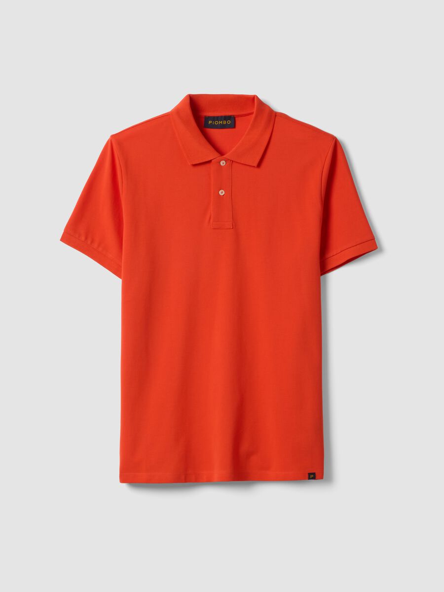 Orange short sleeve pure cotton polo shirt regular fit_4