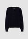 Navy wool-blend crew-neck cardigan_4