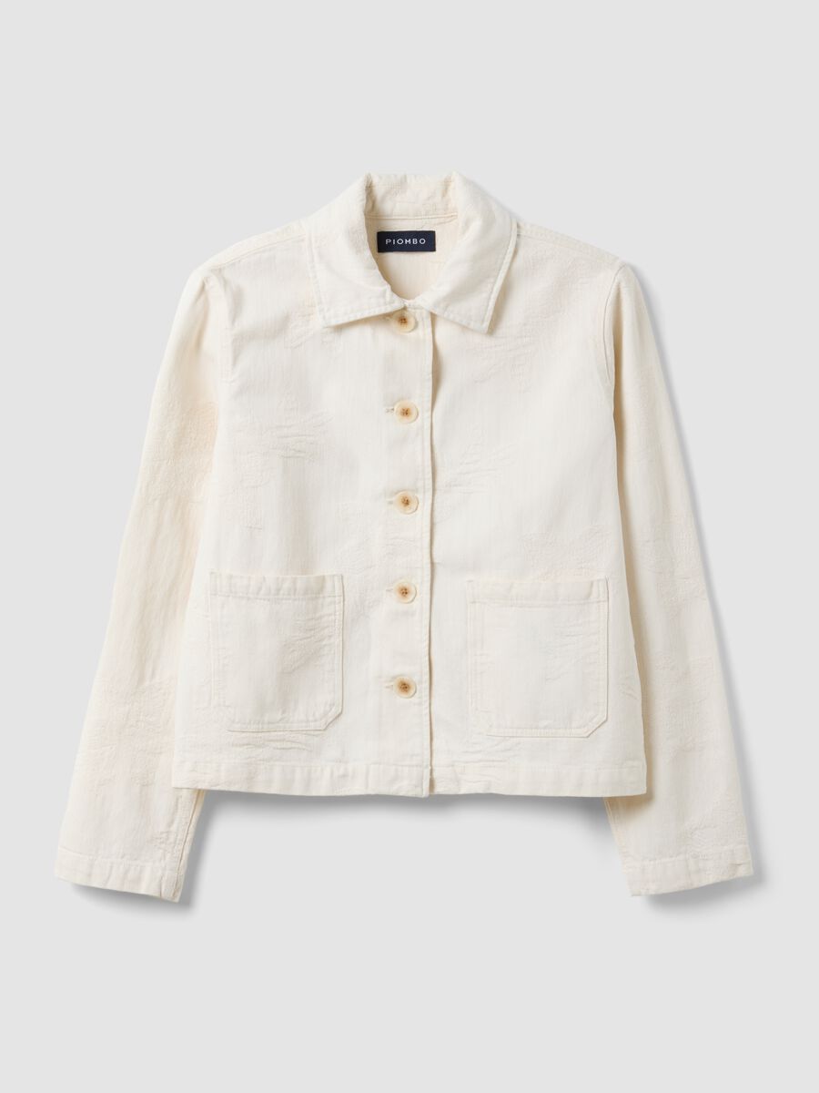 Weisser Blazer aus reiner Baumwolle, Regular Fit_1