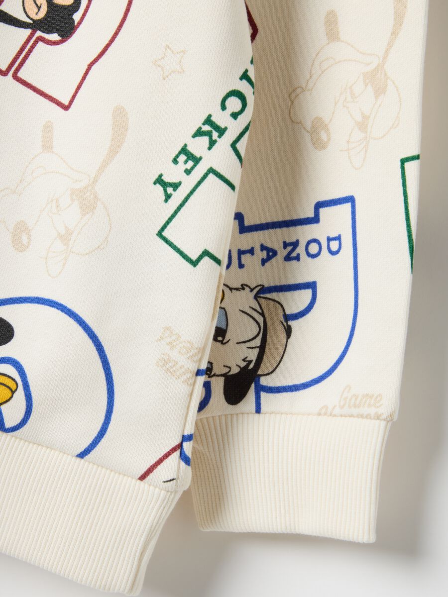 Beige children's hoodie in pure cotton over fit_3