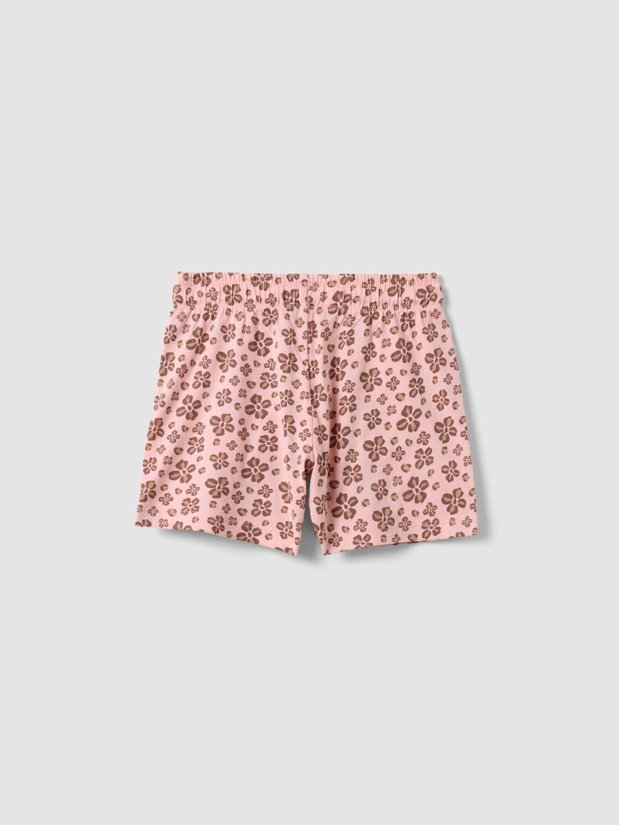 Rosa Shorts aus reiner Baumwolle mit Blumenprint_1