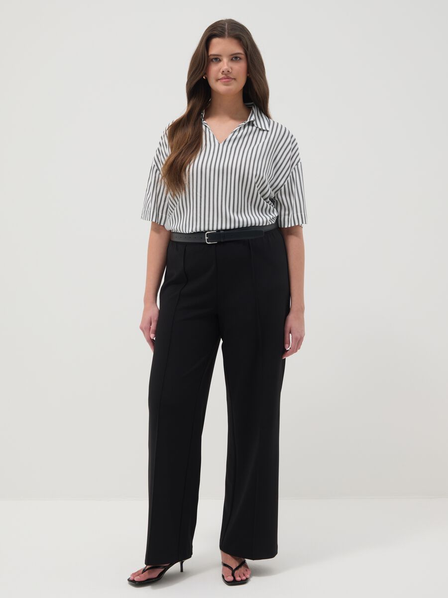 Bijela ko&scaron;ulja od čiste viskoze na pruge_2