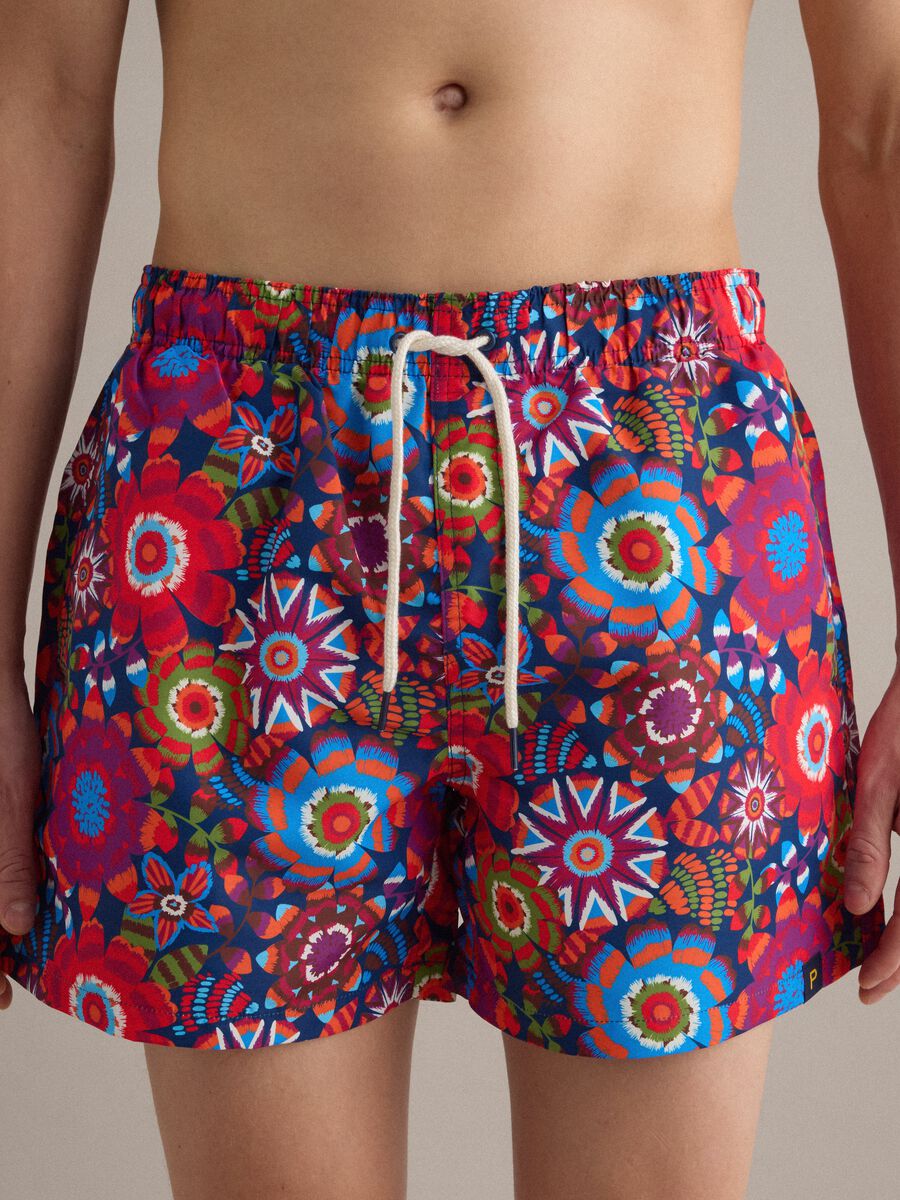 Multicolour floral print swim shorts_1