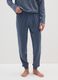 Blue cotton blend regular fit pyjama_3