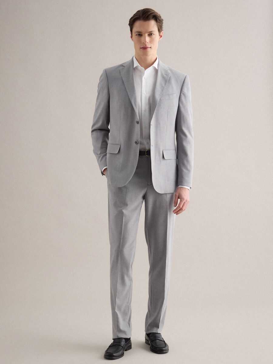 Grey regular fit trousers_0