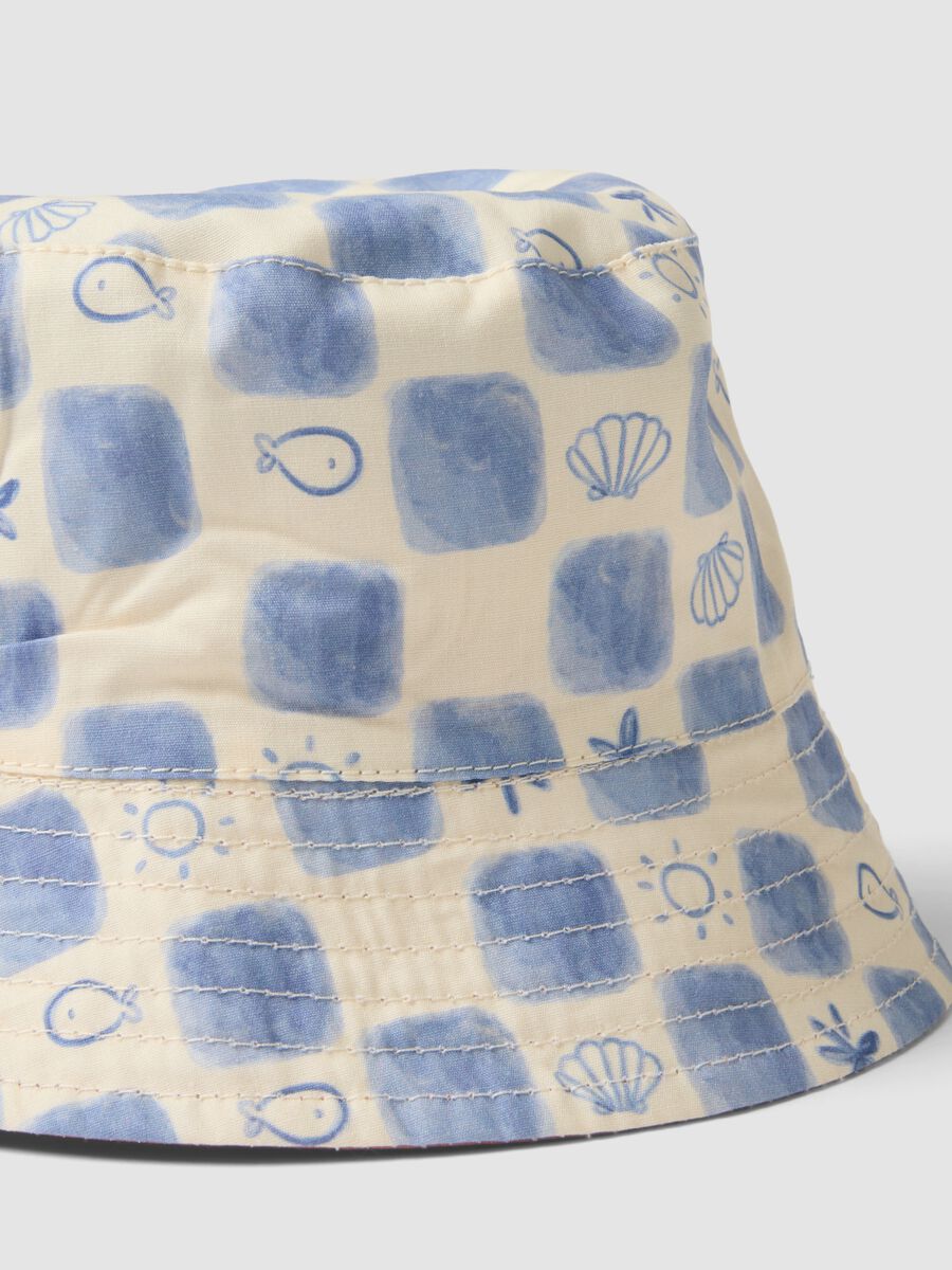 Cappello reversibile in puro cotone multicolor da bimbo_2