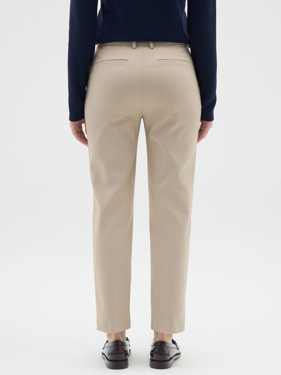 Slim-fit beige stretch trousers_2