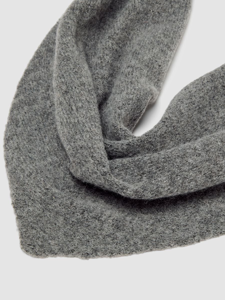 Grey stretch-fabric scarf_1